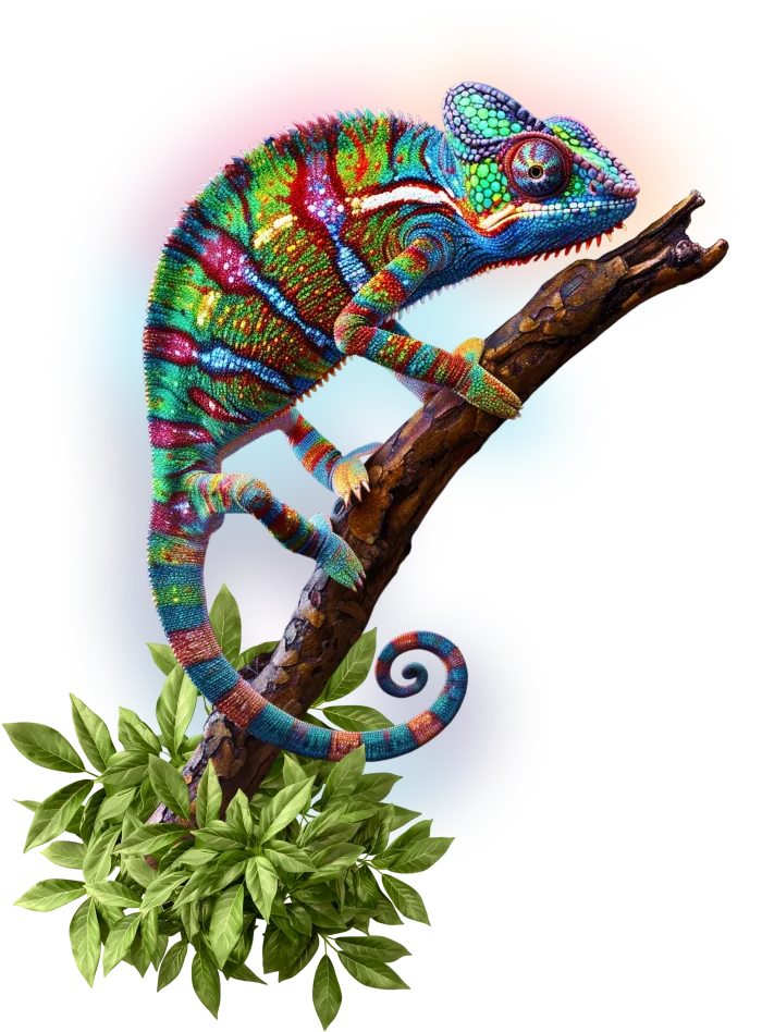 Image of a colorful chameleon